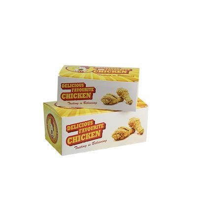 Custom Cheap Square White Cardboard Paper Box for Snack Fried Chicken Wings and Chicken Nuggets Packing