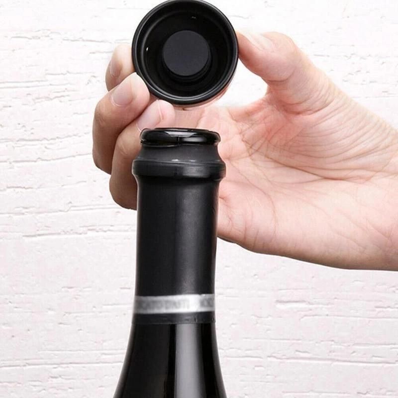 Custom Logo Vacuum Red Wine Bottle Cap Stopper Silicone Sealed Champagne Bottle Stopper Cork Vacuum Retain Freshness Wine Plug Bar Tools