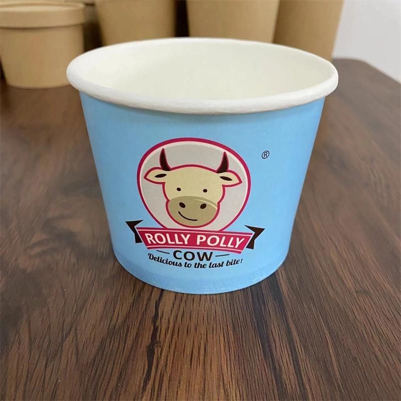 Mini 3 Oz Ice Cream Cup Bespoke Yogurt Paper Cups with Paper Lids