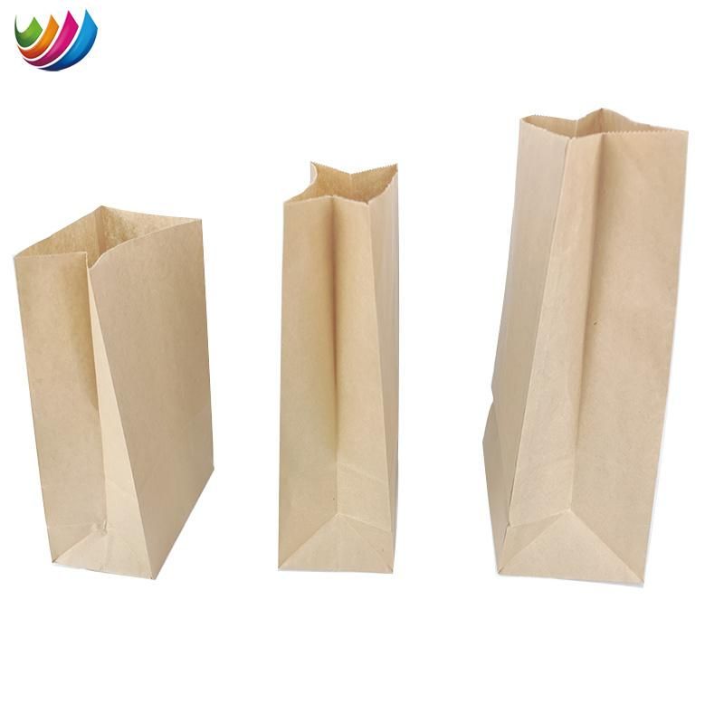 Custom Design Food Packaging Take Away Brown Kraft Paper Bag