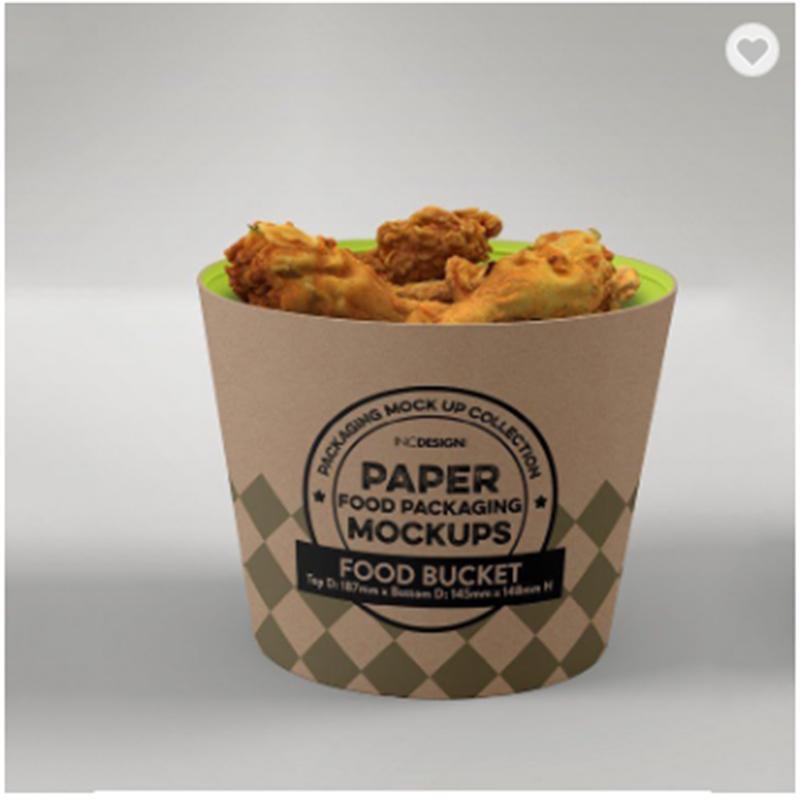 Custom Logo Printing Fried Chicken Popcorn Bucket Packaging Fast Food Various Size Popcorn Bucket for Cinema