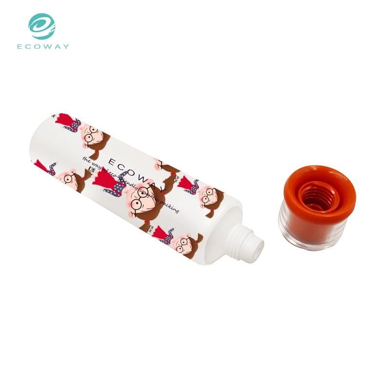 Empty PE 40ml Offset Printing Screw Cap Acrylic Double Cover Cosmetic Tube