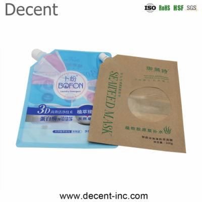 Plastic Laminated Printing Packaging Bags Water/ Cleanser/ Liquid/ Stand up Spout Pouch Round Corner &amp; Hand-Held Hold