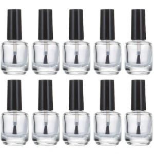 Wholesale Custom 10ml 12ml 15ml Round Shape Nail Polish Glass Bottle with Cap and Brush