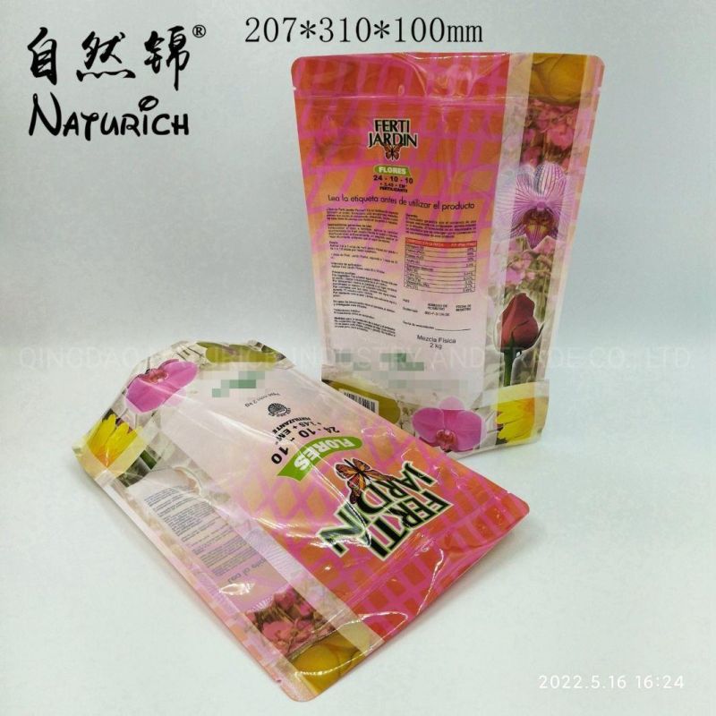 2kg Fertilizer Packing Zipper Bag Stand up Plastic Bag