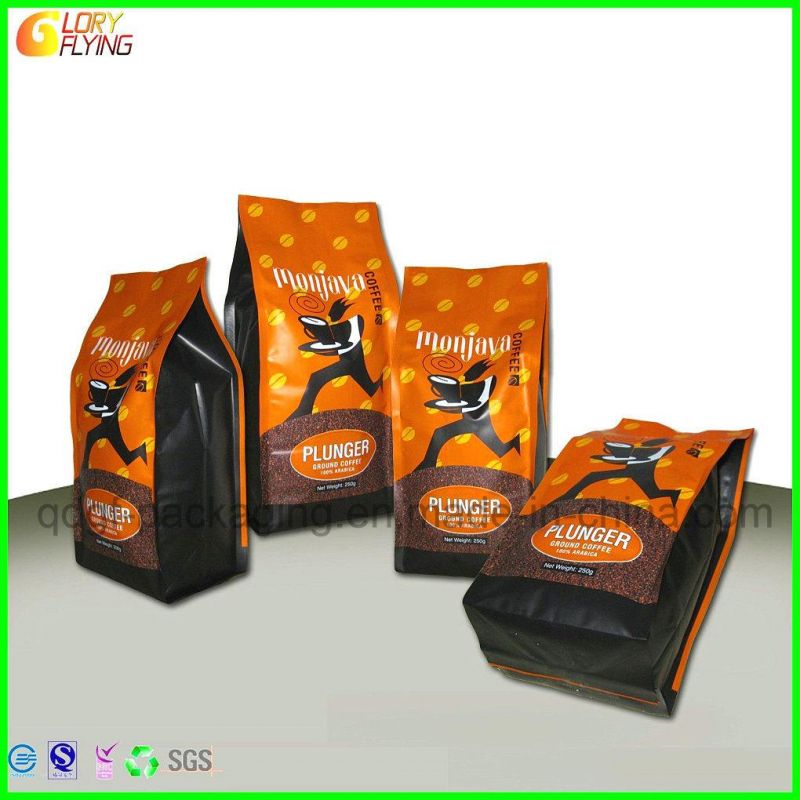 Bright Surface Plastic Aluminum Foil Coffee Packaging Bag with Valve