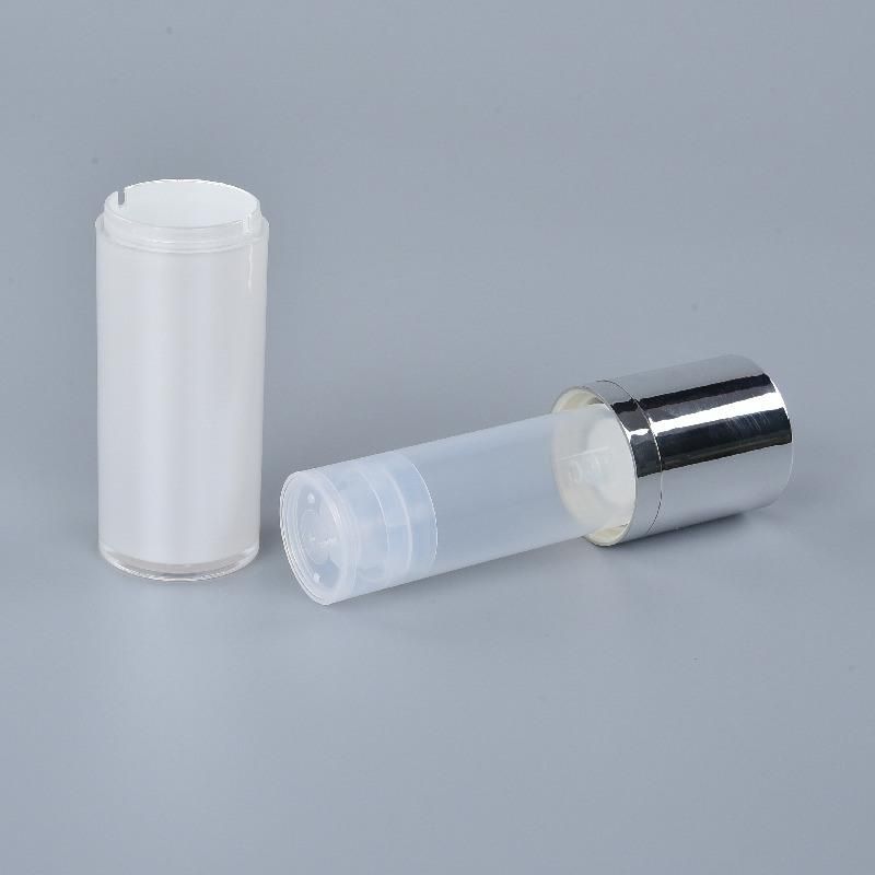 Pearl White Airless Bottle 15ml 30ml with Twist up Pump