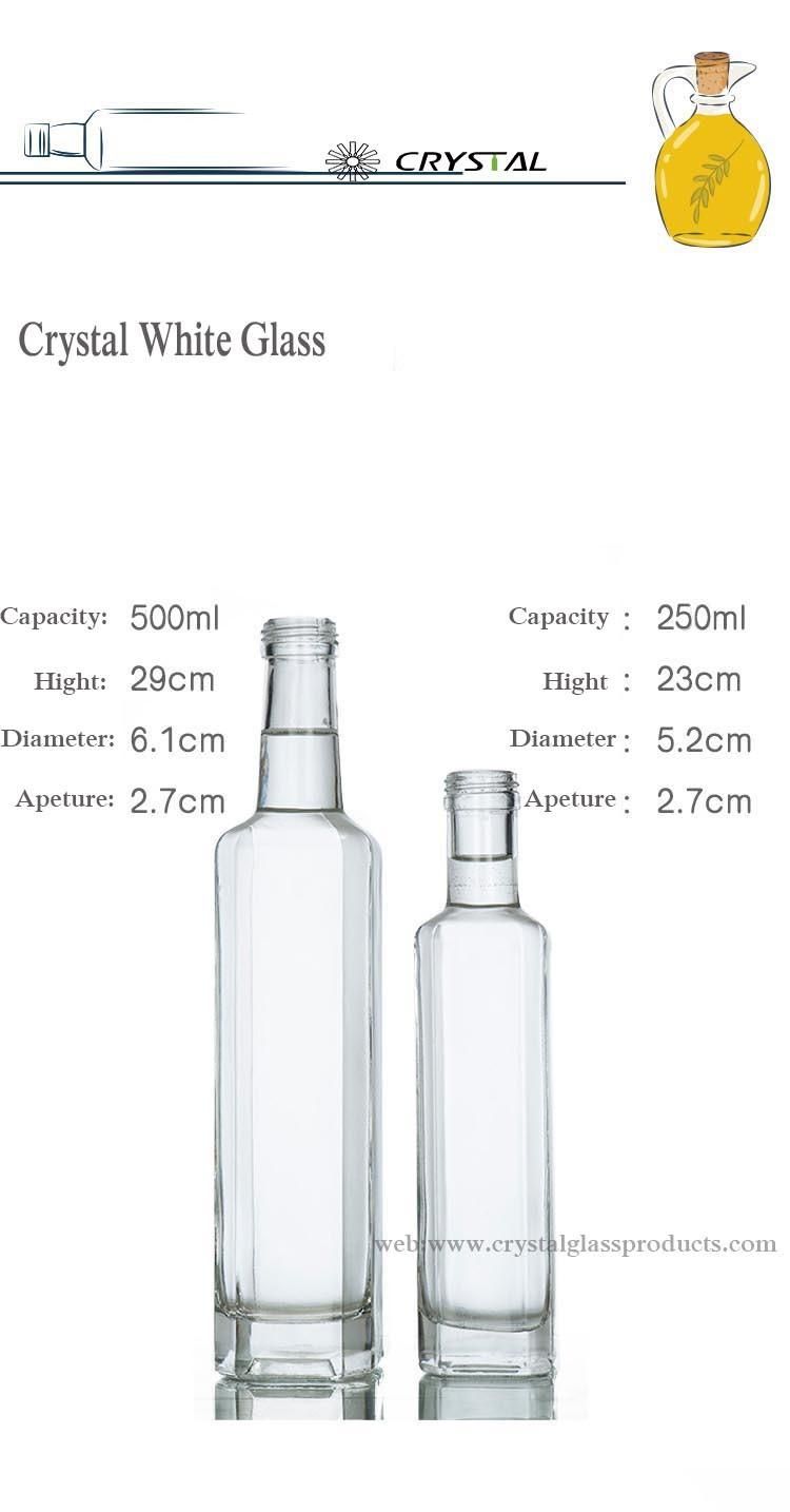 750ml Olive Oil Bottle Crystal White with Aluminium Cap / Empty Oil Bottle