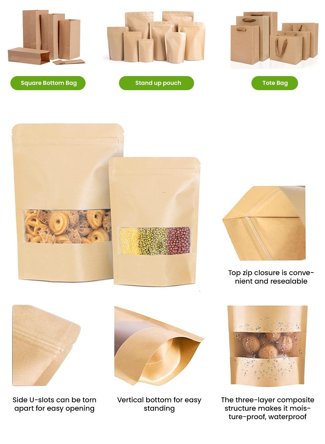 ZB Packaging Plastic Ziplock Kraft Paper Bag for Food Packaging