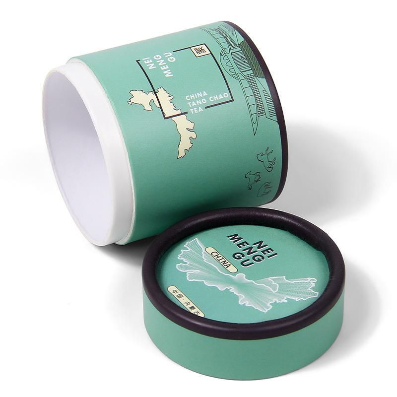 Custom Cmyk Printing Food Grade Cardboard Tea Paper Tube Gift Packaging Box