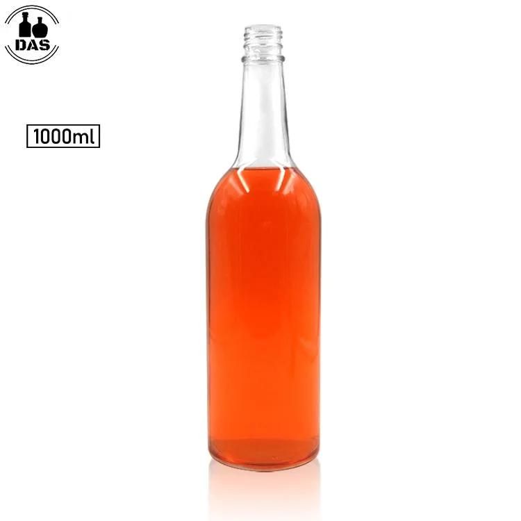 1 Liter Empty Glass Liquor Bottle with Metal Security Lid