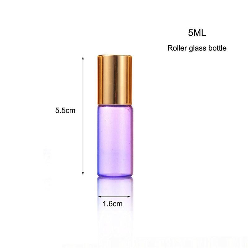 New Lovely Pearl Color 5ml Glass Roll on Bottles Aromatherapy Essential Oil Roller Bottles with Glod Aluminum Cap Mixed Bottle