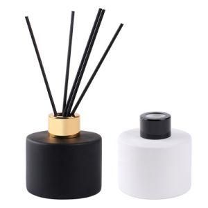 100ml Classic Matte Black White Round Reed Glass Diffuser Bottle Perfume Bottle