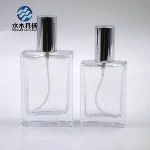 Hot Selling 30ml 50ml Square Custom Perfume Bottle with Pump Sprayer for Cosmetic