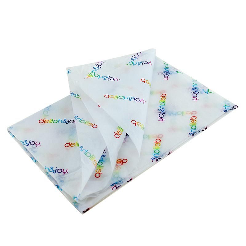 Custom Four Colors Print Cmyk 17GSM White Tissue Wrapping Paper