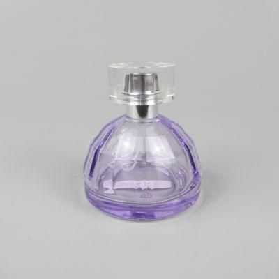 50ml Round Cylinder Pink Spray Glass Perfume Bottle