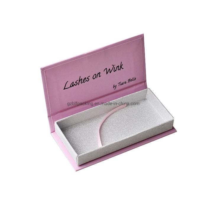 Custom Logo Cardboard Packaging Square Pink Paper Magnetic Lash Box