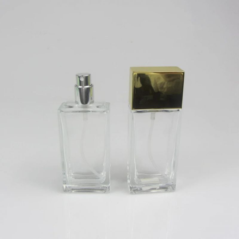 Transparent Rectangular Perfume Glass Spray Bottle