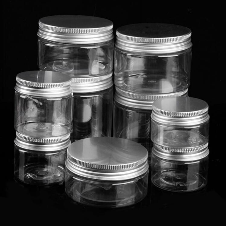 9 Size Travel Bottle Round Plastic Jar with Aluminum/Plastic Cover and PE Garsket Empty Cosmetic Packaging Container Food Container with Wide Mouth 30ml-500ml