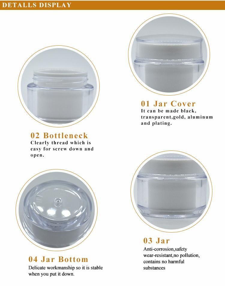 Professional Factory Plastic Acrylic Cream Jar 120g