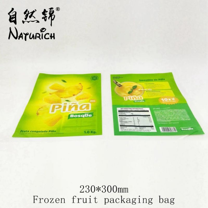 1kg Frozen Pina/Pineapple/Bromel Packaging Plastic Bag Food Packing Mylar Pouches