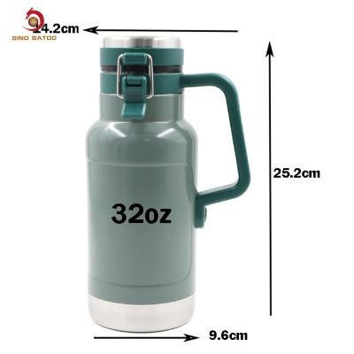1 Liter 32oz Vacuum Kombucha Stainless Steel SUS304 Beer Growler