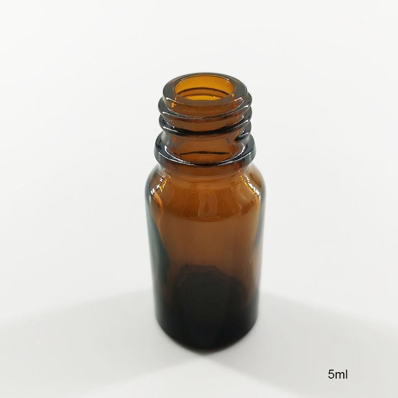 Cosmetic Vials with Customized Cap 5ml Amber Glass Bottle