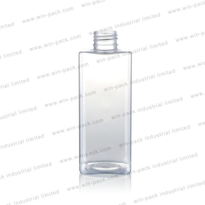 Winpack Eco Friendly Square Round Transparent Plastic Lotion Bottle 150ml for Cosmetic Pack Refillable Lotion Pump Serum Bottle