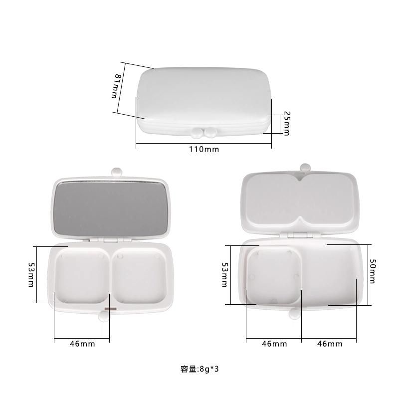 Wholesale Double-Deck Plastic Powder Case Compact Powder Case Foundation Case Puff Powder Case for Makeup Packaging