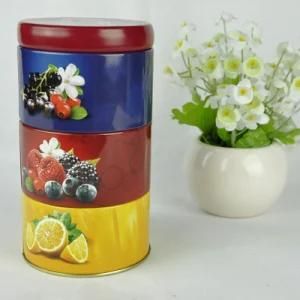 Round Food Garde Tinplate Material Cookie Tin Box