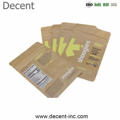 Plastic Laminated Kraft Paper Food Packaging Bags for Cookies Coffee Cholate Tea Beef Jerky Chips Zipper Pouch