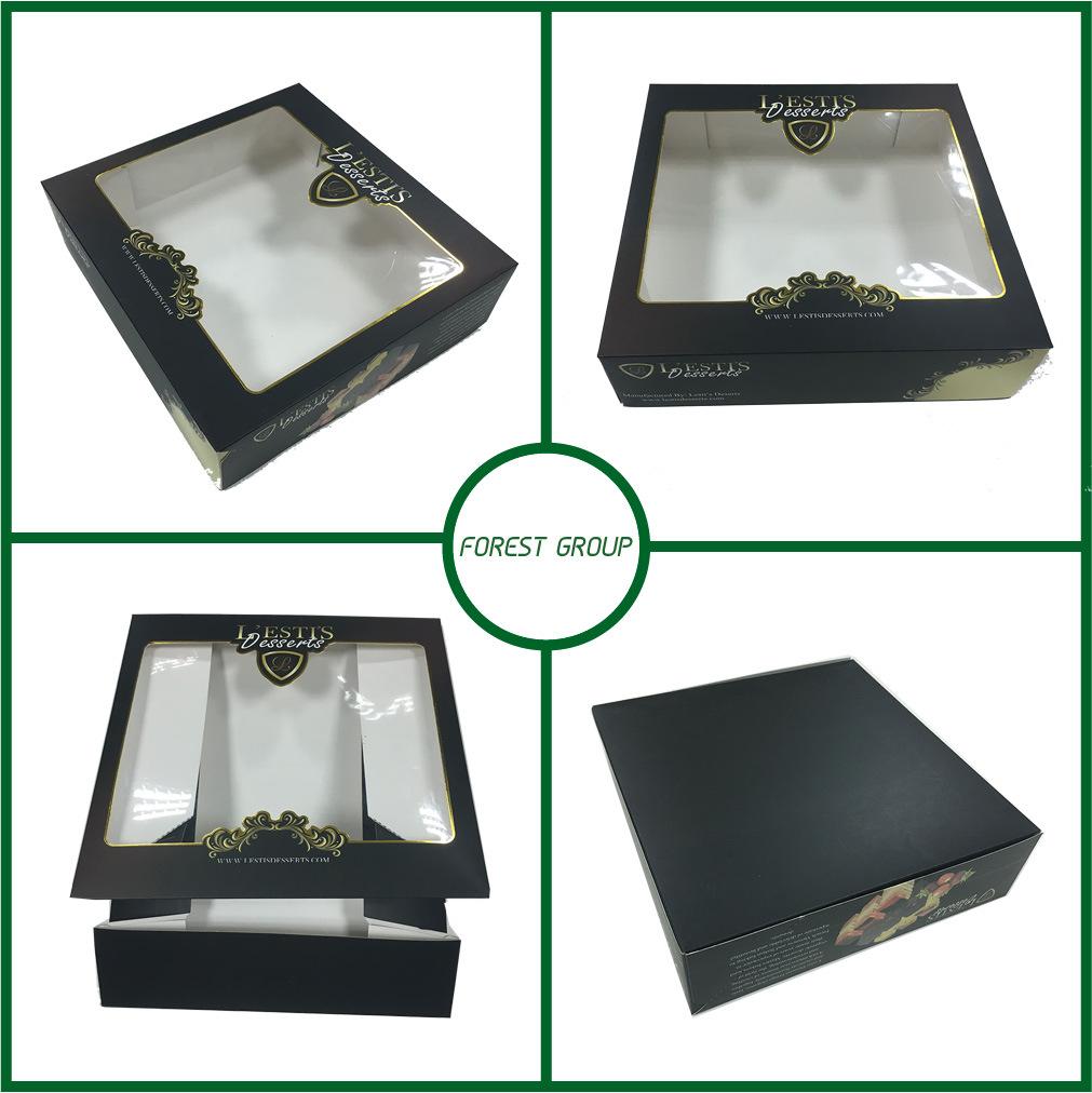 Clear PVC Window Black Paper Cake Box