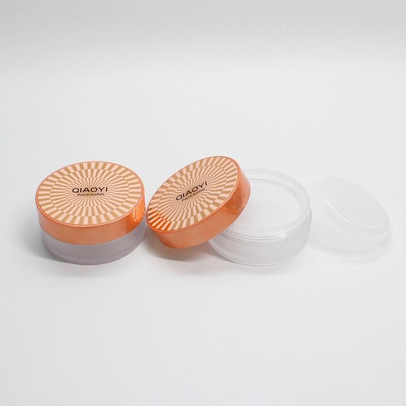 Round Plastic Cosmetic Compact Powder Case with Cap