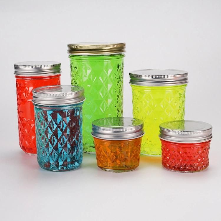 Crystal Glass Jam Jar for Caviar with Aluminium Lids