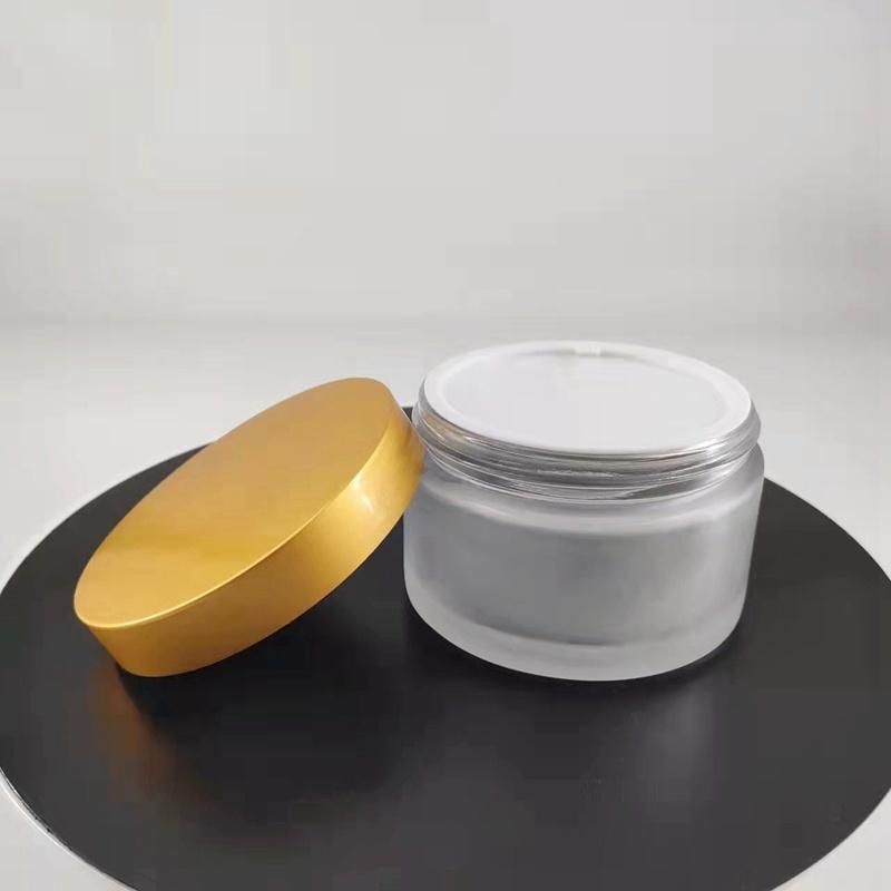 200ml Empty Frosting Facial Mask Skin Care Cream Glass Jar with Aluminum Lid