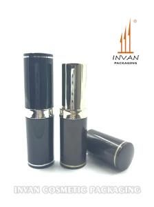 Luxury Gloss Black Round Cosmetic Containers Lipstick Tube for Makeup