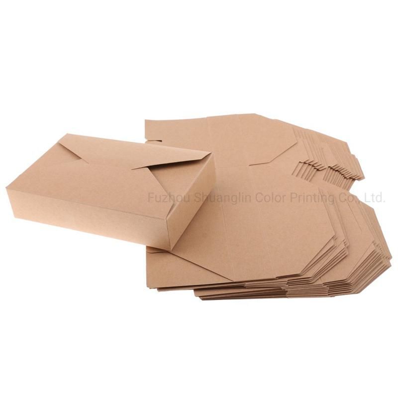 Disposable Food Container Grease Resistant Kraft Paper Catering Box