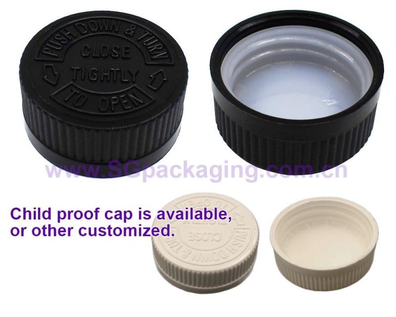 Custom Plastic Jar with Push Down Cap Child Proof