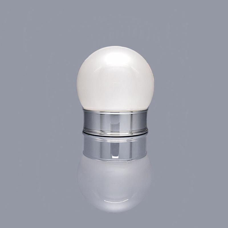 in Stock Low MOQ 5ml 15g 30ml 50ml Luxury White Plastic Jar Pearl Ball Shape Jars Cosmetic Pots