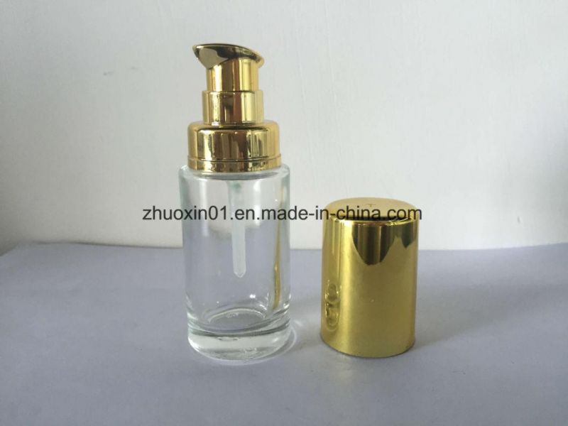 Gold Lids 30ml Promotional Glass Lotion Pump Bottle