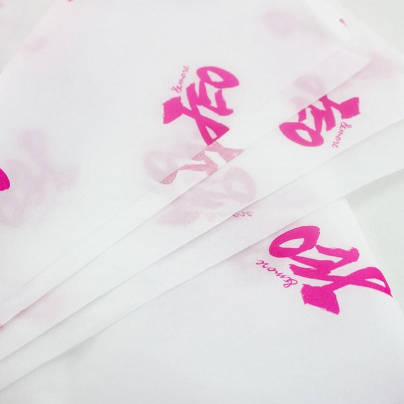 Clothing Pink Logo 17GSM White Custom Tissue Wrapping Paper