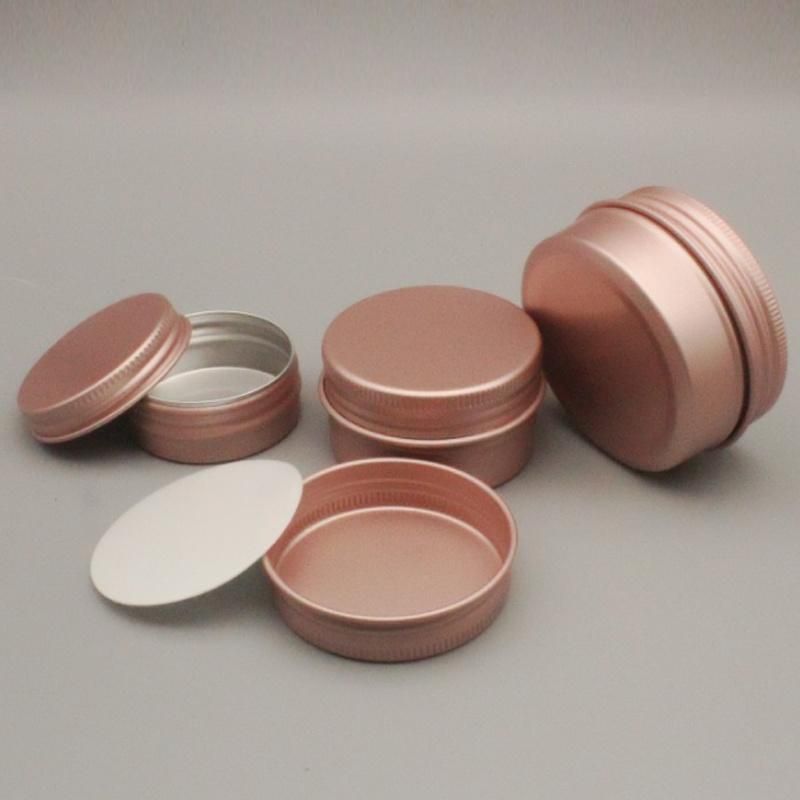 Free Sample 5ml 10ml 15g 20g 30g 50g 60g Rose Gold Tin Box Wax Soap Container Can Aluminum Jar with Screw Top