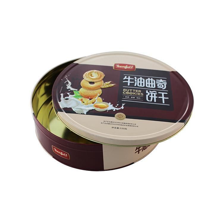 Hot Selling Food Grade Round Packing Biscuit Cookie Tin Box