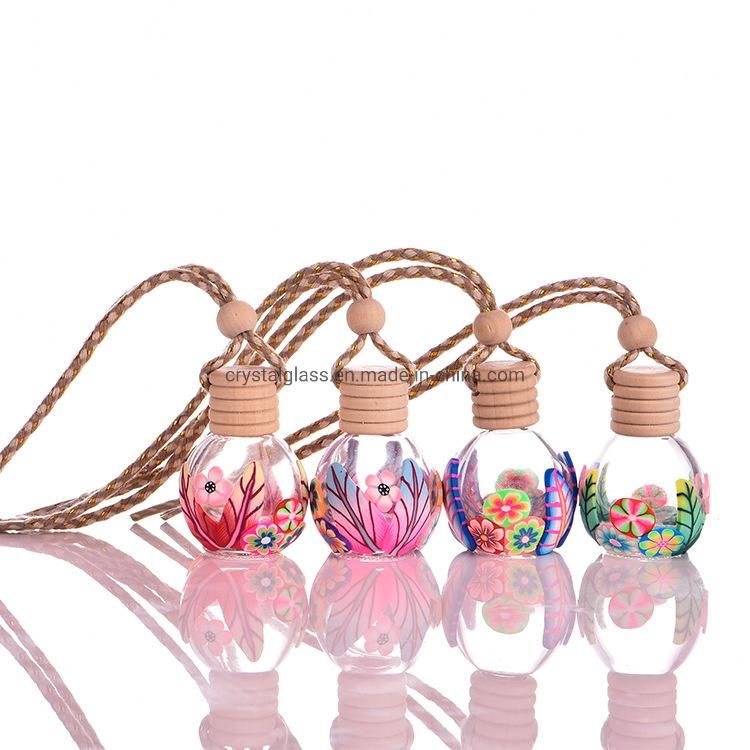 Car Perfume Bottle Car Printed Hanging Diffuser Bottle, Empty Refillable Bottle Home Car Air Freshener, Random Color