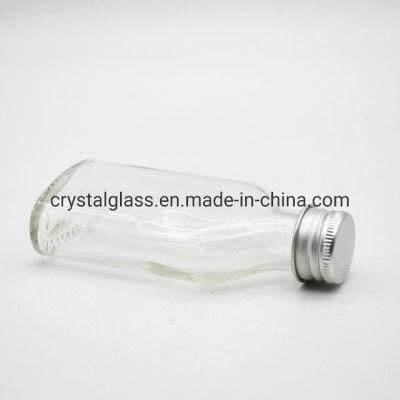 Flat Flask Glass Coffee Bottle with Lid 100ml 200ml