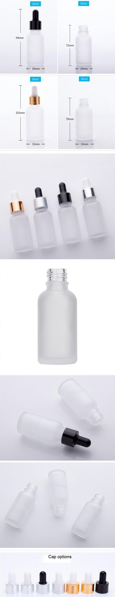 30ml White Frosted Glass Dropper Bottle Essential Oil Bottle 20ml