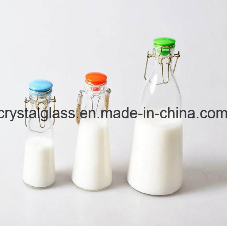 OEM Beverage Glass Swing Bottles 1000ml with Clip Top