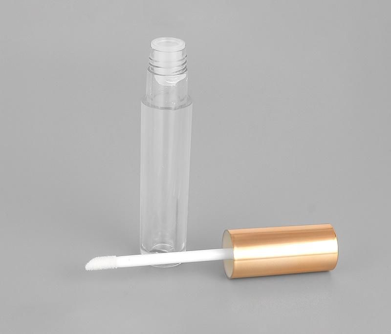 Manufacturer Empty Round Gold Lip Gloss Containers Tube Packaging with Wands Lipgloss with Brush Applicator