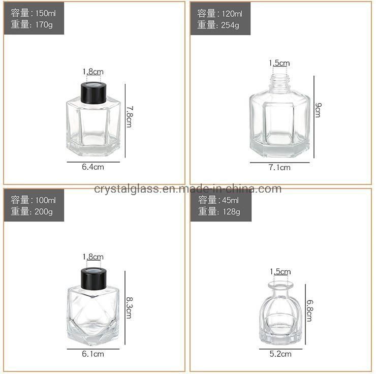 OEM Design Glass Diffuser Perfume Cosmetic Bottle with Stopper