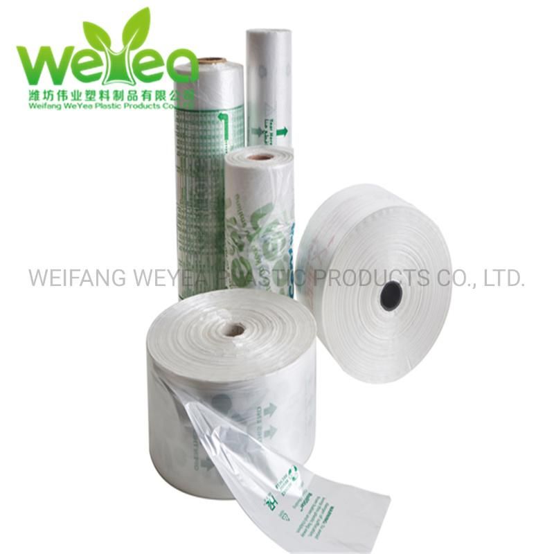 Clear Polyl Bag, Food Flat Plastic Bag on Roll Perforated in Supermarket, Clear Flat Plastic Bag for Food